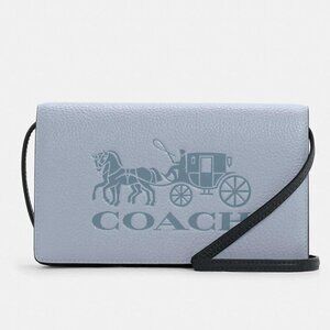 Coach Anna Foldover Clutch Crossbody in Colorblock Carriage (C5887)